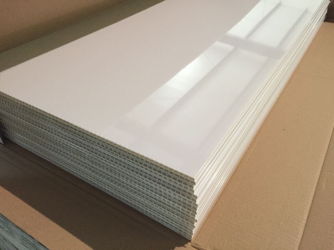 Ivory White Pvc Ceiling Panels Glossy Oil Protecting Plastic
